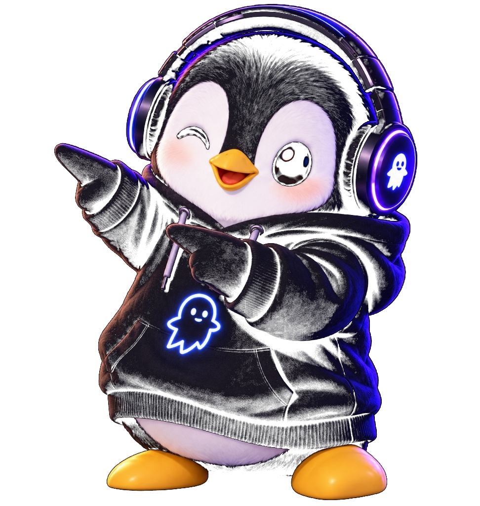 Ghosstless Mascot Señalando Características